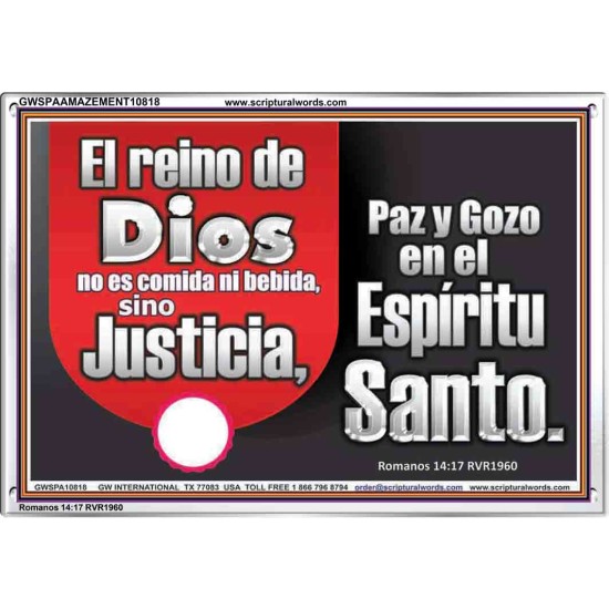 Reino de Dios es Justicia Paz Gozo en Espíritu Santo   Arte cristiano del marco   (GWSPAAMAZEMENT10818)   