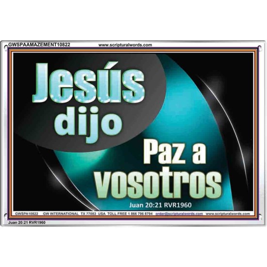 Jesús dijo Paz a vosotros   Arte de la pared del marco cristiano   (GWSPAAMAZEMENT10822)   