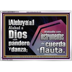 Alabad a Jehová con pandereta, danza, instrumentos de cuerda y flauta   Versículos de la Biblia Póster   (GWSPAAMAZEMENT11111)   