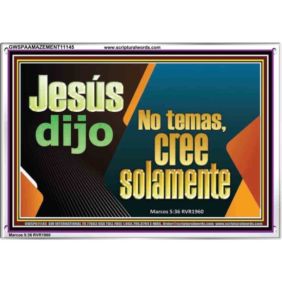 Jesús dijo No temas, cree solamente   Arte cristiano del marco   (GWSPAAMAZEMENT11145)   