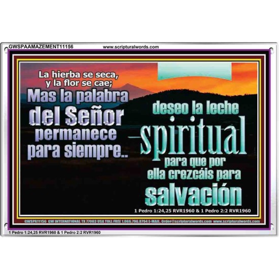 La Palabra de Dios mejor Leche Espiritua   Versículo bíblico alentador enmarcado   (GWSPAAMAZEMENT11156)   