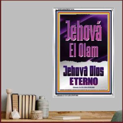 Jehová El Olam Jehová Dios eterno     Carteles con marco de madera de las Escrituras   (GWSPAAMAZEMENT10104)   