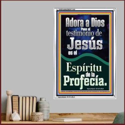 el Testimonio de Jess es el Espritu de Profeca   Letreros enmarcados en madera de las Escrituras   (GWSPAAMAZEMENT11067)   