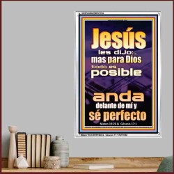 con Dios todo es posible camina en el y se perfecto   Cartel cristiano contemporáneo   (GWSPAAMAZEMENT9764)   "24x32"