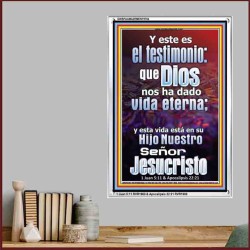 La vida eterna está en Cristo Jesús   Arte de pared religioso enmarcado   (GWSPAAMAZEMENT9784)   "24x32"