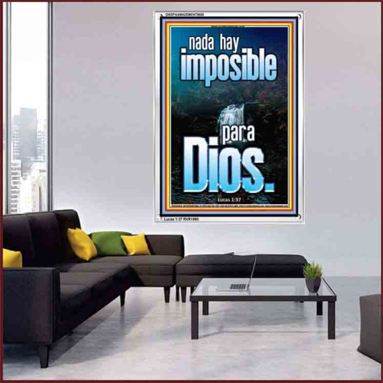 nada hay imposible para Dios   Marco de verso de la Biblia para el hogar   (GWSPAAMAZEMENT9669)   