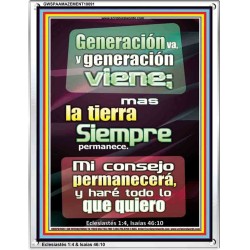Generación va, y generación viene   Marco Decoración bíblica   (GWSPAAMAZEMENT10091)   "24x32"