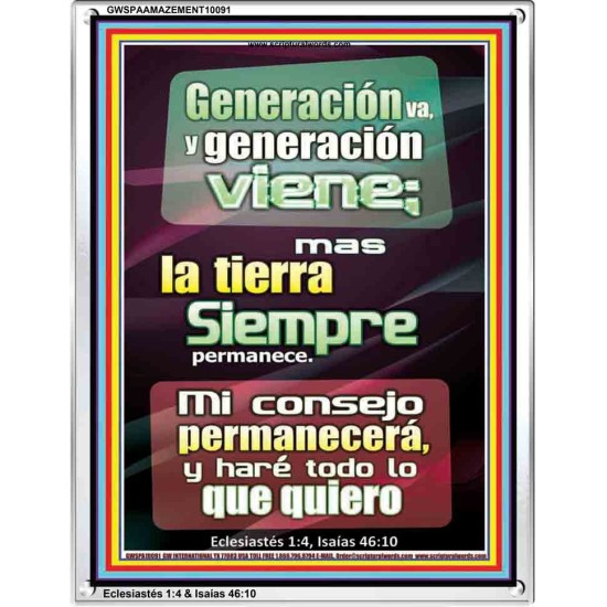 Generación va, y generación viene   Marco Decoración bíblica   (GWSPAAMAZEMENT10091)   