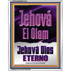Jehová El Olam Jehová Dios eterno     Carteles con marco de madera de las Escrituras   (GWSPAAMAZEMENT10104)   