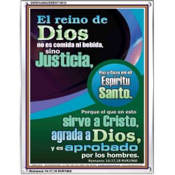 Justicia, Paz y Alegra en el Espritu Santo   Marco del versculo bblico Lminas artsticas   (GWSPAAMAZEMENT10819)   "24x32"