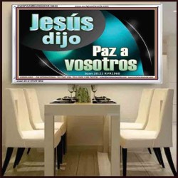 Jesús dijo Paz a vosotros   Arte de la pared del marco cristiano   (GWSPAAMBASSADOR10822)   