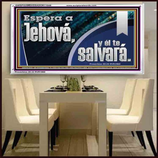 Espera a Jehová,   Decoración de pared de baño enmarcada   (GWSPAAMBASSADOR11048)   