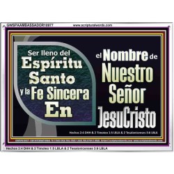 Ser lleno del Espíritu Santo   Marco de vidrio acrílico de arte bíblico   (GWSPAAMBASSADOR10977)   