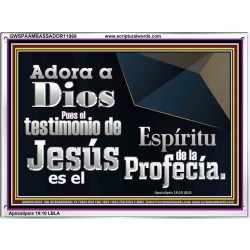 el Testimonio de Jesús es el Espíritu de la Profecía   Arte de las Escrituras con marco de vidrio acrílico   (GWSPAAMBASSADOR11068)   