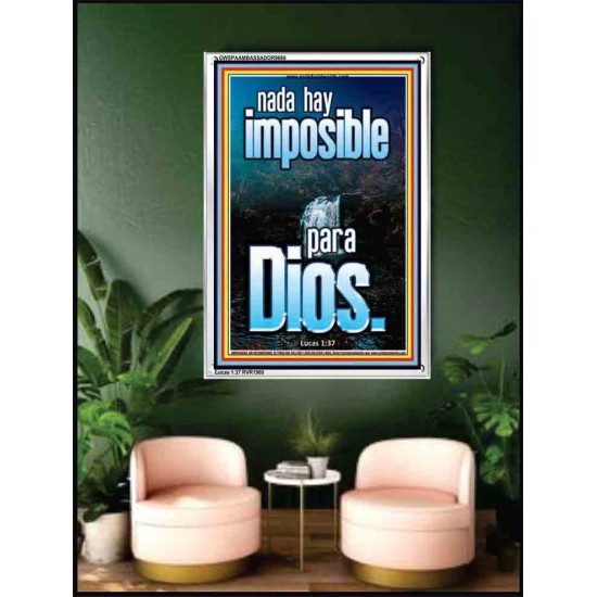 nada hay imposible para Dios   Marco de verso de la Biblia para el hogar   (GWSPAAMBASSADOR9669)   
