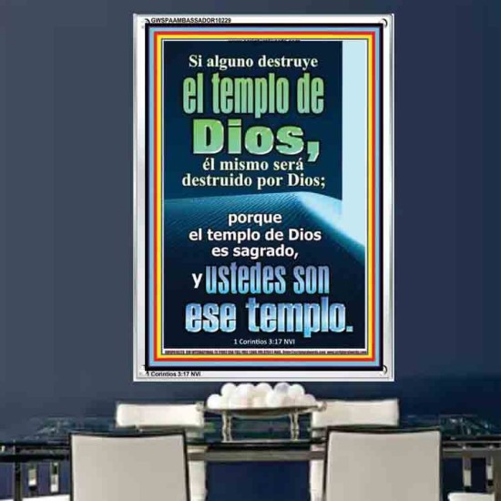 el templo de dios es sagrado   Versículo de la Biblia enmarcado   (GWSPAAMBASSADOR10229)   