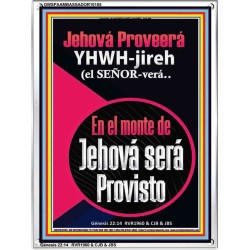 Jehová Proveerá  YHWH-jireh   Versículos bíblicos alentadores enmarcados   (GWSPAAMBASSADOR10105)   "32x48"