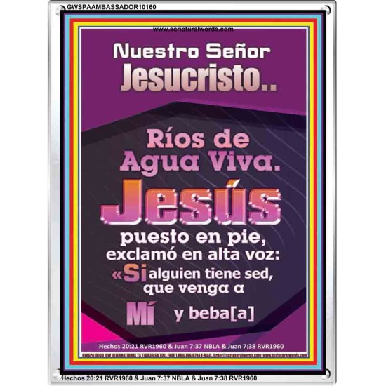 JesuCristo Ríos de Agua Viva   Marco de arte de las escrituras   (GWSPAAMBASSADOR10160)   