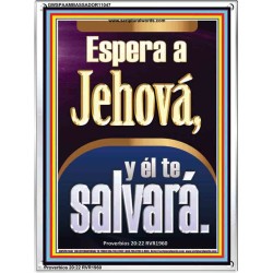 Espera a Jehová, y él te salvará   Marco Decoración bíblica   (GWSPAAMBASSADOR11047)   "32x48"