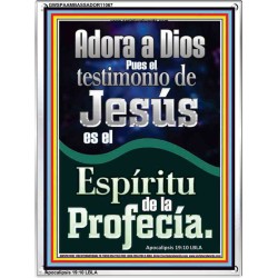 el Testimonio de Jesús es el Espíritu de Profecía   Letreros enmarcados en madera de las Escrituras   (GWSPAAMBASSADOR11067)   
