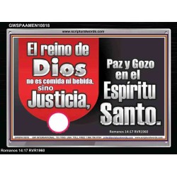 Reino de Dios es Justicia Paz Gozo en Espíritu Santo   Arte cristiano del marco   (GWSPAAMEN10818)   