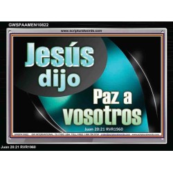 Jesús dijo Paz a vosotros   Arte de la pared del marco cristiano   (GWSPAAMEN10822)   
