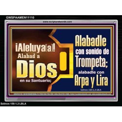 Alabad a Jehová con el sonido de la Trompeta, Arpa y Lira   Versículos de la Biblia Arte de la pared   (GWSPAAMEN11110)   