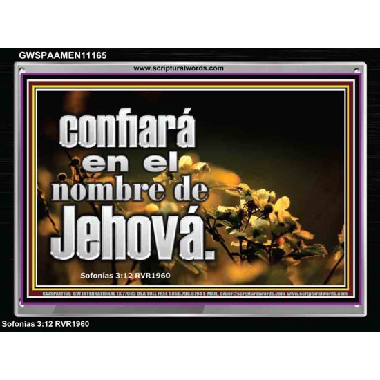 confiará en el nombre de Jehová.   Cartel cristiano contemporáneo   (GWSPAAMEN11165)   