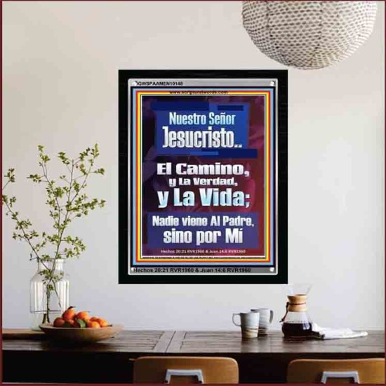 Jesucristo El Camino, y La Verdad, y La Vida   Marco de decoración de pared cristiana moderna   (GWSPAAMEN10148)   