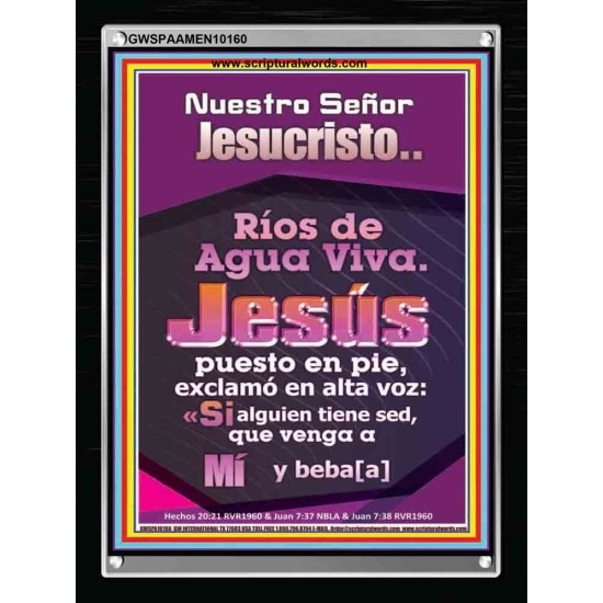 JesuCristo Ríos de Agua Viva   Marco de arte de las escrituras   (GWSPAAMEN10160)   