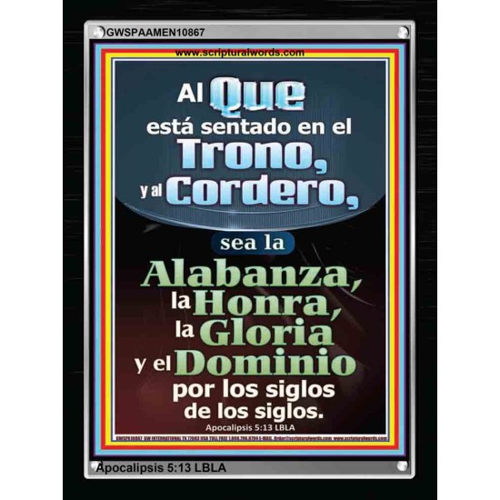 Alabanza, Honra, Gloria y Dominio A Nuestro Dios Por Siempre   Marco de versículos bíblicos alentadores   (GWSPAAMEN10867)   
