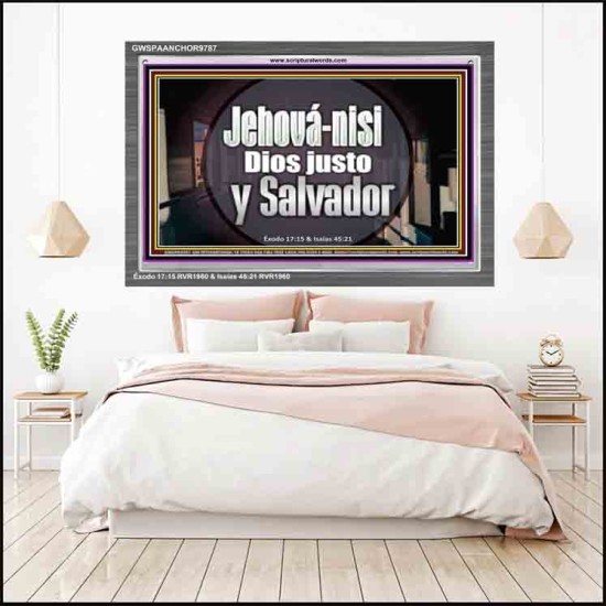 Jehová-nisi, Dios justo y Salvador   Versículo de la Biblia enmarcado   (GWSPAANCHOR9787)   