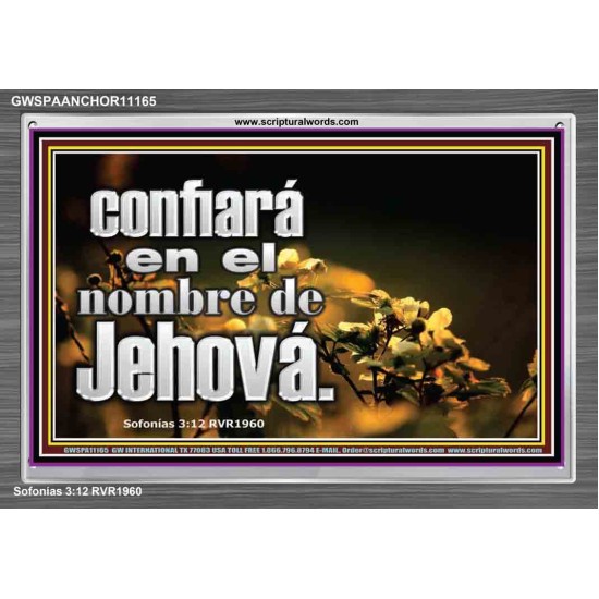 confiará en el nombre de Jehová.   Cartel cristiano contemporáneo   (GWSPAANCHOR11165)   
