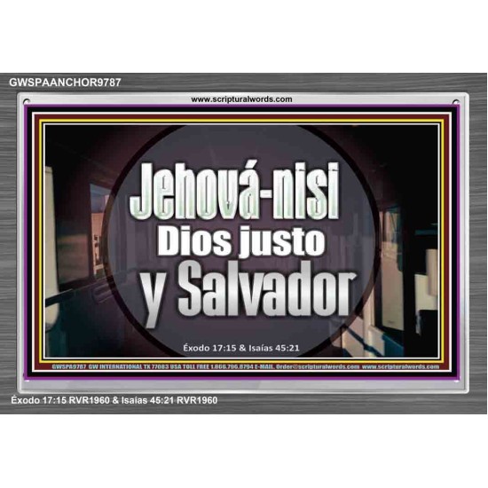 Jehová-nisi, Dios justo y Salvador   Versículo de la Biblia enmarcado   (GWSPAANCHOR9787)   