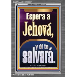 Espera a Jehová, y él te salvará   Marco Decoración bíblica   (GWSPAANCHOR11047)   "25x33"