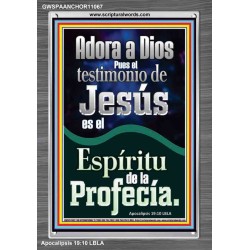 el Testimonio de Jesús es el Espíritu de Profecía   Letreros enmarcados en madera de las Escrituras   (GWSPAANCHOR11067)   