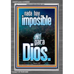nada hay imposible para Dios   Marco de verso de la Biblia para el hogar   (GWSPAANCHOR9669)   