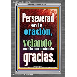 Perseverad en la oración, velando en ella con acción de gracias.    Citas cristianas enmarcadas   (GWSPAANCHOR9722)   