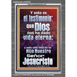 La vida eterna está en Cristo Jesús   Arte de pared religioso enmarcado   (GWSPAANCHOR9784)   "25x33"