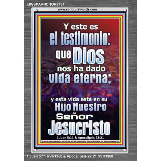 La vida eterna está en Cristo Jesús   Arte de pared religioso enmarcado   (GWSPAANCHOR9784)   