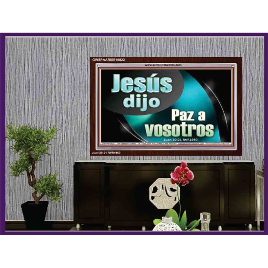 Jess dijo Paz a vosotros   Arte de la pared del marco cristiano   (GWSPAARISE10822)   