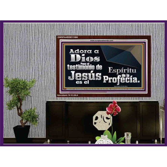 el Testimonio de Jess es el Espritu de la Profeca   Arte de las Escrituras con marco de vidrio acrlico   (GWSPAARISE11068)   