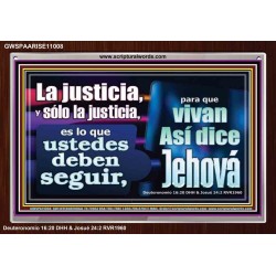 La justicia, y slo la justicia   Versculos de la Biblia Arte de la pared Marco de vidrio acrlico   (GWSPAARISE11008)   