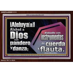 Alabad a Jehová con pandereta, danza, instrumentos de cuerda y flauta   Versículos de la Biblia Póster   (GWSPAARISE11111)   
