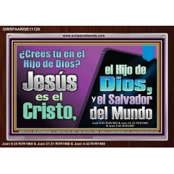 creer en el Hijo de Dios   Marco de versículo bíblico para el hogar en línea   (GWSPAARISE11128)   "33X25"