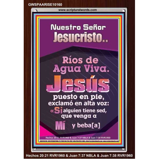 JesuCristo Ríos de Agua Viva   Marco de arte de las escrituras   (GWSPAARISE10160)   