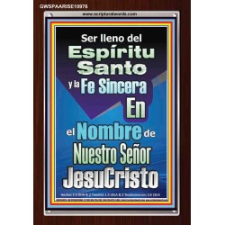 Fe Sincera En El Nombre De Nuestro Señor Jesucristo   Versículos de la Biblia Póster   (GWSPAARISE10976)   