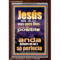 con Dios todo es posible camina en el y se perfecto   Cartel cristiano contemporáneo   (GWSPAARISE9764)   