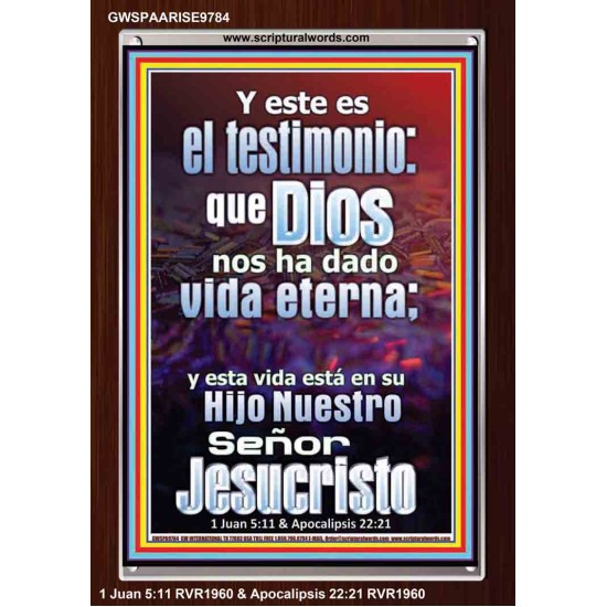 La vida eterna está en Cristo Jesús   Arte de pared religioso enmarcado   (GWSPAARISE9784)   