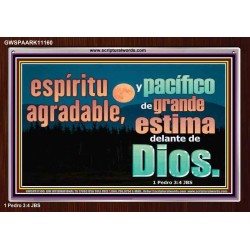 pleasant and peaceful spirit, highly esteemed before God   Marco de citas cristianas   (GWSPAARK11160)   
